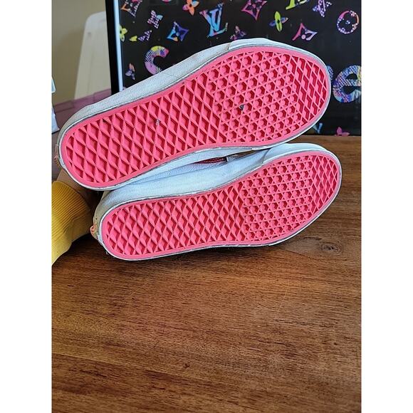 Vans Sk8-Hi Leather High Top White Pink Skateboard Sneaker Men Sz 7.5 Women Sz 9 - Picture 6 of 13